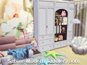 Sims 4 — Sabine modern toddler room  | Only TSR CC by GenkaiHaretsu — Modern toddler room for Sabine Shell (2nd floor) 