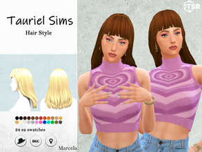 Sims 4 — Marcela-Hairstyle by taurielsims — All lods Hat compatible 24 ea swatches BGC