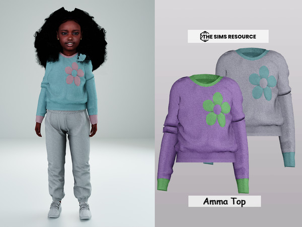 Sims 4 — Amma Top (kids) by couquett — Cute top for toddlers - 8 swatches - new mesh - HQ mod Compatible - Custom