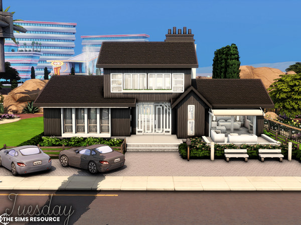 Sims 4 — Tuesday | noCC by simZmora — Lot:30x20 Lot type: Residential Includes: - 2 bedrooms, - 2 bathrooms, - kitchen -