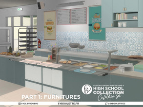 Sims 4 — Patreon release - High school Cafeteria set part 1 by Syboubou — This is a set that came with the release of the