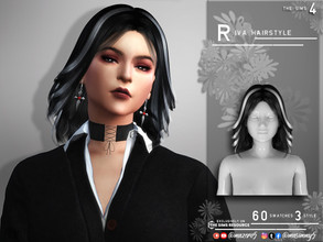 Sims 4 — Riva Hairstyle by Mazero5 — Shoulder length layer cut hairstyle with highlights with 60 color variation to
