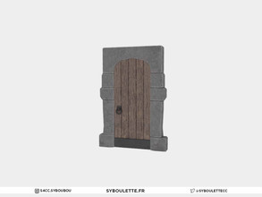 Sims 4 — Medieval stone and wooden door by Syboubou — Medieval style stone arch with wooden door.