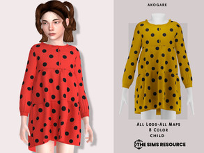 Sims 4 — Rei Dress by _Akogare_ — Akogare Rei Dress -8 Colors - New Mesh (All LODs) - All Texture Maps - HQ Compatible -