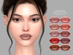 Sims 4 — Lipstick A79 by ANGISSI — *PREVIEWS MADE USING HQ MOD *Makeup category *10 colors *Sliders compatible *HQ mod
