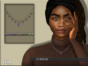 Sims 4 — Liz Necklace by PlayersWonderland — A simple but cute necklace with several crystals. Specs - 10 Swatches -