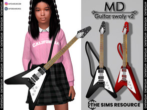 Sims 4 — GUITAR SWOLY V2 CHILD by Mydarling20 — new mesh base game compatible all lods all maps 10 colors This cc is in a