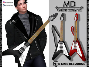 Sims 4 — GUITAR SWOLY V2 MEN  by Mydarling20 — new mesh base game compatible all lods all maps 10 colors This cc is in a