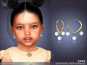 Sims 4 — Sora Pearl Hoop Earrings For Toddlers by feyona — Sora Pearl Hoop Earrings For Toddlers come in 4 colors of