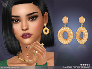 Sims 4 — Martha Drop Earrings by feyona — Martha Drop Earrings come in 5 colors of metal: yellow gold, white gold, rose