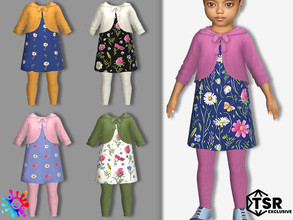 Sims 4 — Toddler Meadow Dress with leggings - Needs SP12 by Pelineldis — Cute dress with meadow flower print and