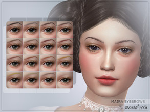 Sims 4 — Maira Eyebrows [HQ] by Benevita — Maira Eyebrows HQ Mod Compatible 16 Swatches For Female and Male (Teen to
