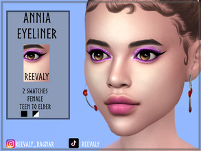 Sims 4 — Annia Eyeliner by Reevaly — 2 Swatches. Teen to Elder. Female. Base Game compatible. Please do not reupload.