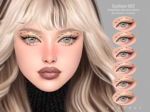Sims 4 — Eyeliner A82 by ANGISSI — *PREVIEWS MADE USING HQ MOD *Makeup category *6 colors *Sliders compatible *HQ mod