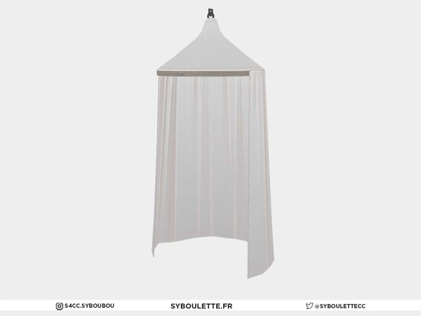 Sims 4 — Medieval bath curtain (medium) by Syboubou — This curtain will fit the round bathtub from this set.