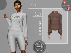 Sims 4 — SET 231 - Hoodie by Camuflaje — Fashion athletic set that includes a hoodie & biker shorts ** Part of a set