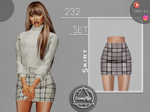 Sims 4 — SET 232 - Skirt by Camuflaje — Fashion trendy cute set that includes a sweater & skirt ** Part of a set ** *