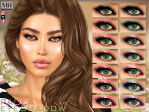 Sims 4 — [Patreon] Paola Eyeshadow N39 by MagicHand — Eye makeup with crystals in 16 colors - HQ Compatible. Preview -