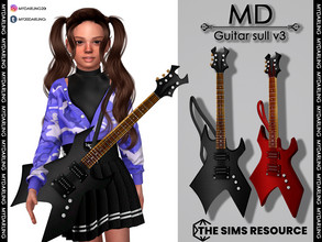 Sims 4 — GUITAR SULL V3 CHILD by Mydarling20 — new mesh base game compatible all lods all maps 8 colors This cc is in a