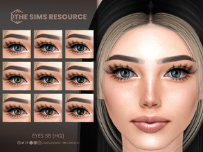Sims 4 — Eyes 58 (HQ) by Caroll912 — A 9-swatch realistic set of eyes in different shades of blue, green and brown.