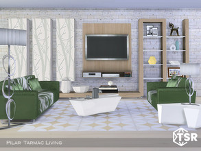 Sims 4 — Tarmac Livingroom  [web transfer] by Pilar — Modular elements 