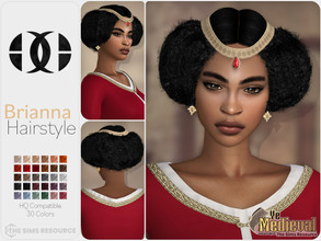 Sims 4 — Ye Medieval - Brianna Hairstyle by DarkNighTt — Brianna Hairstyle is an afro, medium hairstyle for your sims