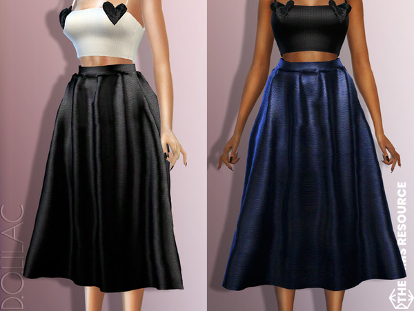Sims 4 — Leather Midi Skirt DO739 by DOLilac — Custom thumbnail New Mesh 5 Colors Adult-Elder-Teen-Young Adult For Female