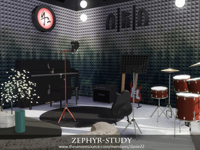 Sims 4 — Zephyr-Study by dasie22 — Zephyr-Study is a modern music room with an Asian touch. The pictures show how the