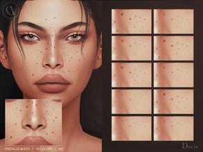 Sims 4 — Freckles #CC01 by Docie — - Unisex - Custom thumbnail - 10 color options - HQ texture - Compatible with HQ Mod