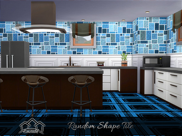 Sims 4 — RandomShapeTile_S1 by Emerald — Visual appeal this tile transform the space, making it look modern and trendy.