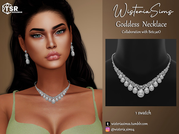 Sims 4 — Goddess Necklace by WisteriaSims — **FOR WOMAN **NEW MESH *TEEN TO ELDER - Necklace Category - 1 swatch - Base
