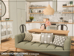 Sims 4 — Oren Kitchen + Living (TSR only CC) by xogerardine — Open kitchen with a living space! x