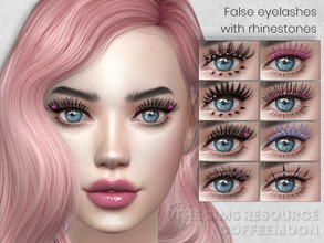 Sims 4 — False eyelashes with rhinestones by coffeemoon — 3D lashes glasses category 8 styles for female only: teen,