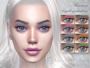 Sims 4 — Shimmer bright yeshadows by coffeemoon — 9 colors for female: teen, young, adult, elder HQ mod compatible