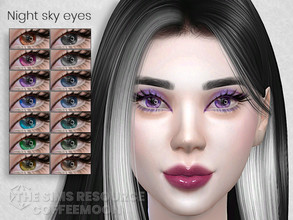 Sims 4 — Night sky eyes by coffeemoon — "Face paint" category 15 colors for female and male: toddler, child,