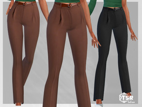 Sims 4 — Female Belted Cotton Pants by saliwa — Female Belted Cotton Pants 2 colours