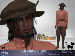 Sims 4 — YeMedieval Gwydion Bigod by Merit_Selket — creative Gwydion loves Books and likes to sing and write his own