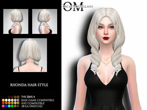Sims 4 — Rhonda Hair Style by Oscar_Montellano — All lods Hat compatible 24 ea swatches BGC