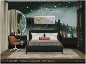 Sims 4 — Aurora bedroom furniture by Severinka_ — A set of furniture to decorate bedroom. The set includes 10 objects: -
