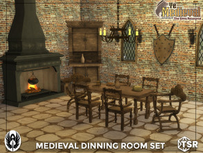 Sims 4 — Ye Medieval Dinning Room Set by nemesis_im — Sets of furniture from Medieval Dinning Room Set This set includes
