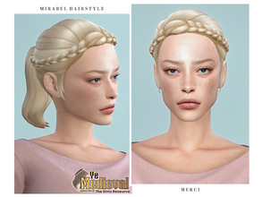 Sims 4 — Ye Medieval Mirable Hairstyle by -Merci- — New Maxis Match Hairstyle for Sims4. -24 EA Colours. -For female,