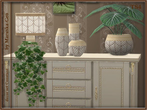 Sims 4 — decor set Constant by Maruska-Geo — Bedroom decor set of 13 items. curtains, lamp, picture 1, picture 2, plant