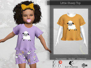 Sims 4 — Little Sheep Top by KaTPurpura — Sheep Print Pajama Top