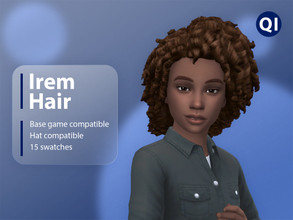 Sims 4 — Irem Hair by qicc — A short curly hairstyle. - Maxis Match - Base game compatible - Hat compatible - Child - 15