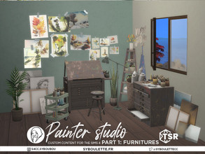 Sims 4 — Painter studio - Part 1: Furnitures by Syboubou — This is a set to create a painter studio with all the