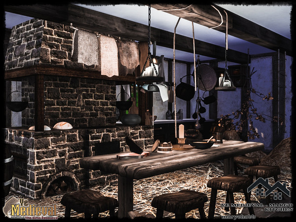 Sims 4 — Ye Medieval - Margo - Kitchen by marychabb — I present a room - Kitchen , that is fully equipped. Tested. Cost: