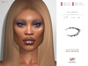 Sims 4 — Clumpy 3D eyelashes (Skin Details) by LEXEL_s — 9 swatches T-E Female frame HQ textures Supports facial
