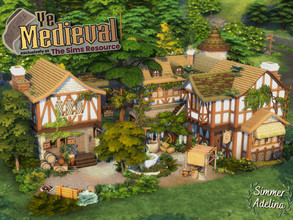 Sims 4 — Ye Medieval Corner by simmer_adelaina — This build is a small corner with a few medieval builds. This lot has a