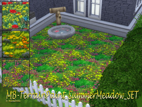 Sims 4 — Terrain Paint Summer Meadow Set by matomibotaki — Romantic summer meadow with lovely flowers in different colors