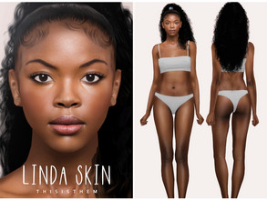 Sims 4 — [Patreon] Linda Skin by thisisthem —  HQ Compatible ; 2v (with/without eyebrows) ; 30 swatches , Skin Details